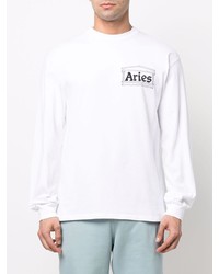 Aries Chest Logo Print T Shirt