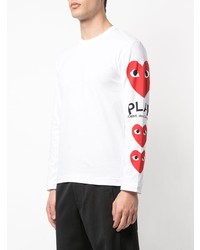 Comme Des Garcons Play Comme Des Garons Play Heart Printed Sleeves T Shirt