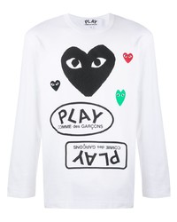 Comme Des Garcons Play Comme Des Garons Play Logo Print Top