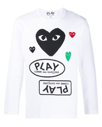 Comme Des Garcons Play Comme Des Garons Play Multi Logo Long Sleeved T Shirt