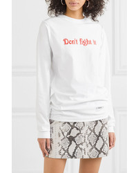 BLOUSE Dont Fight It Printed Cotton Jersey Top