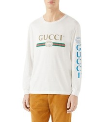Gucci Dragon Applique Long Sleeve T Shirt