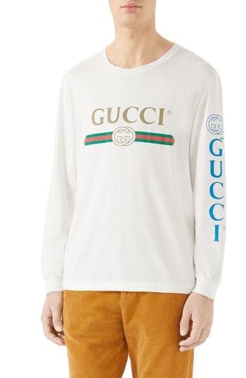 Gucci Dragon Applique Long Sleeve T 