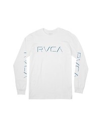 RVCA Drop Shadow Long Sleeve Cotton Graphic Logo Tee In White At Nordstrom