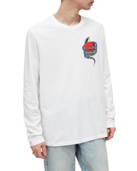 AllSaints Edenfall Long Sleeve Cotton Graphic Tee In Optic White At Nordstrom