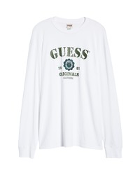 GUESS Go Don Long Sleeve Logo Graphic Tee In Pure White At Nordstrom