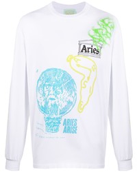 Aries Graphic Print Logo T Shirt