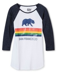 Local Pride By Todd Snyder For Target San Francisco Local Pride By Todd Snyder Rainbow Cali Bear Raglan Tee White
