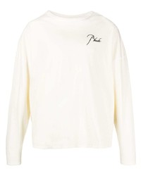 Rhude Logo Print Long Sleeve Cotton T Shirt