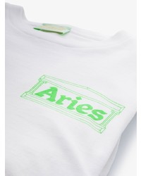 Aries Logo Print Long Sleeve T Shirt
