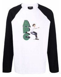 A.P.C. Logo Print Long Sleeve T Shirt