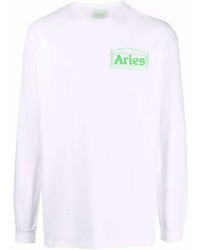 Aries Logo Print Long Sleeve T Shirt