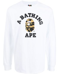 A Bathing Ape Logo Print Long Sleeve Top
