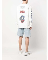 Evisu Logo Print Long Sleeved Cotton T Shirt