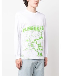 Pleasures Logo Print Long Sleeved T Shirt