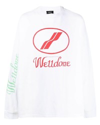 We11done Logo Print Long Sleeved T Shirt