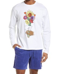 BP. Long Sleeve Cotton Graphic Tee In White Bouquet Hold At Nordstrom