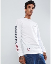 Vans Long Sleeve T Shirt With Arm Print In White Vn0a3hqhwht1