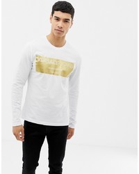Versace Jeans Long Sleeve T Shirt With Gold Logo