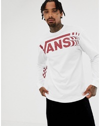 Vans Long Sleeve T Shirt With Large Logo In White Vn0a3hwtwht1