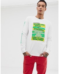 Adidas Skateboarding Long Sleeve T Shirt With Sleeve Print In White Cf5813