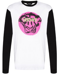 Versace Medusa Smile Contrasting Sleeve T Shirt
