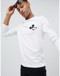 ASOS DESIGN Mickey Long Sleeve T Shirt With Chest Print