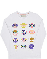 Fendi Monster Print Cotton T Shirt