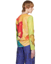 Chopova Lowena Multicolor Fire Heart Long Sleeve T Shirt