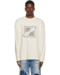 We11done Off White Bonded Long Sleeve T Shirt