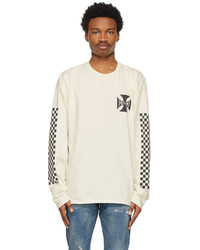 Rhude Off White Classic Checkers Long Sleeve T Shirt