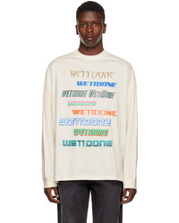 We11done Off White Multi Long Sleeve T Shirt