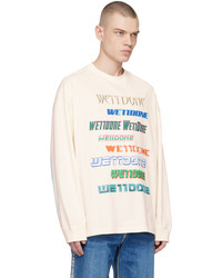 We11done Off White Printed Long Sleeve T Shirt