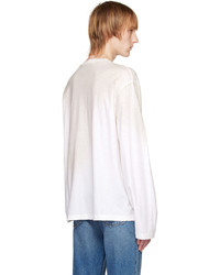 Acne Studios Off White Printed Long Sleeve T Shirt