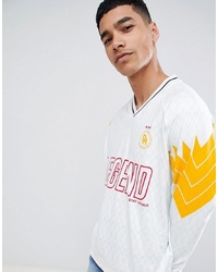 ASOS DESIGN Oversized Jersey With Sports Print In White