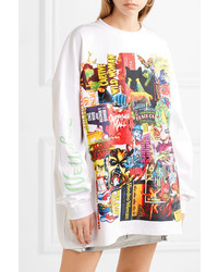 We11done Oversized Printed Cotton Jersey Top