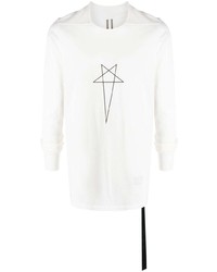 Rick Owens DRKSHDW Pentagram Logo Print Cotton T Shirt