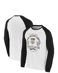 NFL X DARIUS RUCKE R Collection By Fanatics Whiteblack New Orleans Saints Vintage Raglan Long Sleeve T Shirt