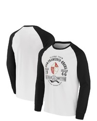 NFL X DARIUS RUCKE R Collection By Fanatics Whiteblack San Francisco 49ers Vintage Raglan Long Sleeve T Shirt