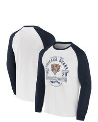 NFL X DARIUS RUCKE R Collection By Fanatics Whitenavy Chicago Bears Vintage Raglan Long Sleeve T Shirt