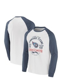 NFL X DARIUS RUCKE R Collection By Fanatics Whitenavy Tennessee Titans Vintage Raglan Long Sleeve T Shirt