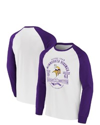 NFL X DARIUS RUCKE R Collection By Fanatics Whitepurple Minnesota Vikings Vintage Raglan Long Sleeve T Shirt