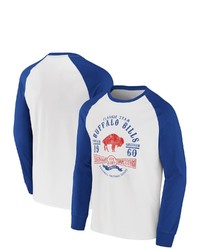 NFL X DARIUS RUCKE R Collection By Fanatics Whiteroyal Buffalo Bills Vintage Raglan Long Sleeve T Shirt