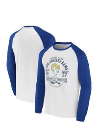 NFL X DARIUS RUCKE R Collection By Fanatics Whiteroyal Los Angeles Rams Vintage Raglan Long Sleeve T Shirt