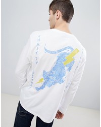 ASOS DESIGN Relaxed Longline Long Sleeve T Shirt With Tiger Back Print