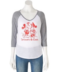 Disney S Juniors Mickey Minnie Mouse Forever Raglan Graphic Tee