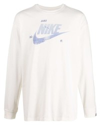 Nike Swoosh Logo Print Long Sleeved T Shirt