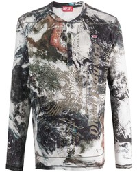 Diesel T Juser L1 Abstract Print T Shirt
