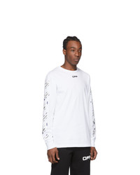 Off-White White Airport Tape Long Sleeve T Shirt