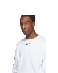 Off-White White Airport Tape Long Sleeve T Shirt